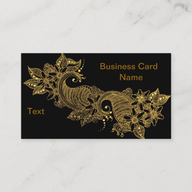 24kt-Mehndi-floral-Business Card (Front)