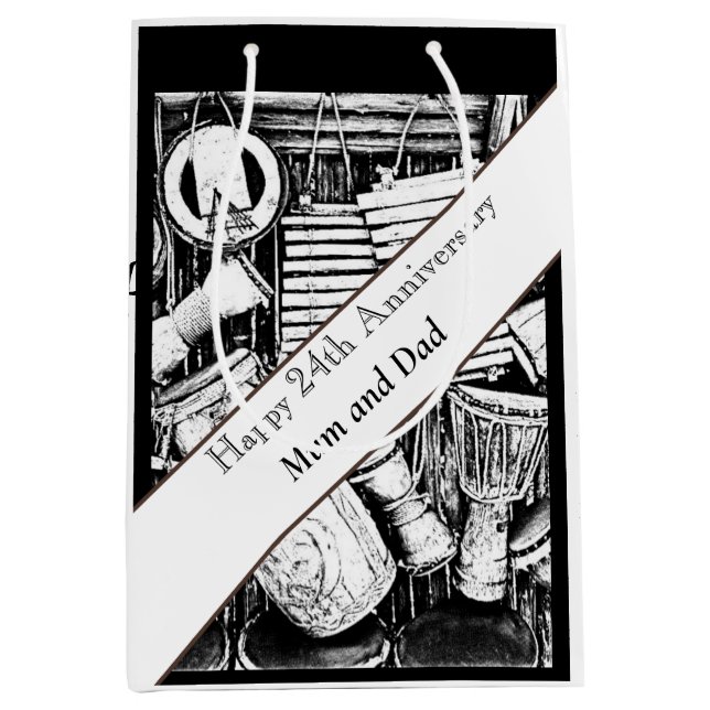 24th Anniversary editable    Medium Gift Bag (Front)