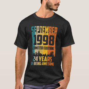 24th Birthday 24 Years Awesome Since September 199 T-Shirt