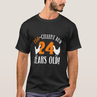 24th Birthday 24 Years Old Chicken Farmer Chicken  T-Shirt