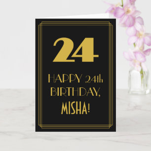 24th Birthday ~ Art Deco Inspired Look "24" & Name Card