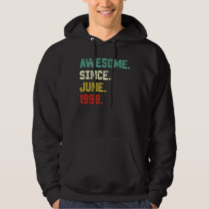 24th Birthday Awesome Since June 1998 24 Years Ol Hoodie