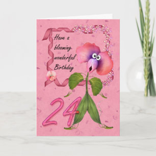 24th Birthday Card with Moonies cures bloomers,