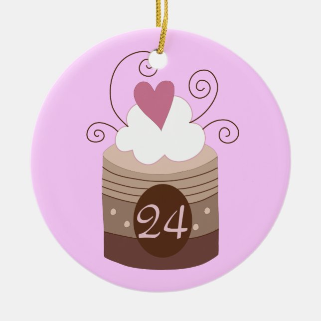24th Birthday Gift Ideas For Her Ceramic Tree Decoration (Front)