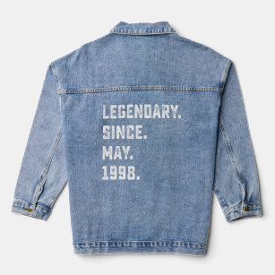 24th Birthday  Legendary Since May 1998 24 Years O Denim Jacket