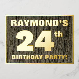 24th Birthday Party: Bold, Faux Wood Grain Pattern