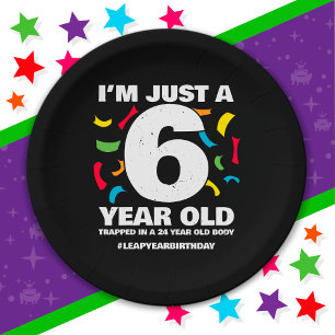 24th Birthday Party Trapped Leap Year Day Feb 29th Paper Plate