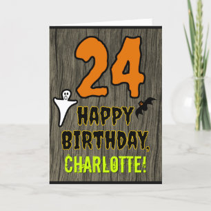 24th Birthday: Spooky Halloween Theme, Custom Name Card