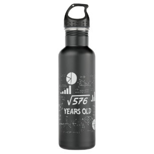 24th Birthday Square Root Math 24 Years Old Bday 710 Ml Water Bottle