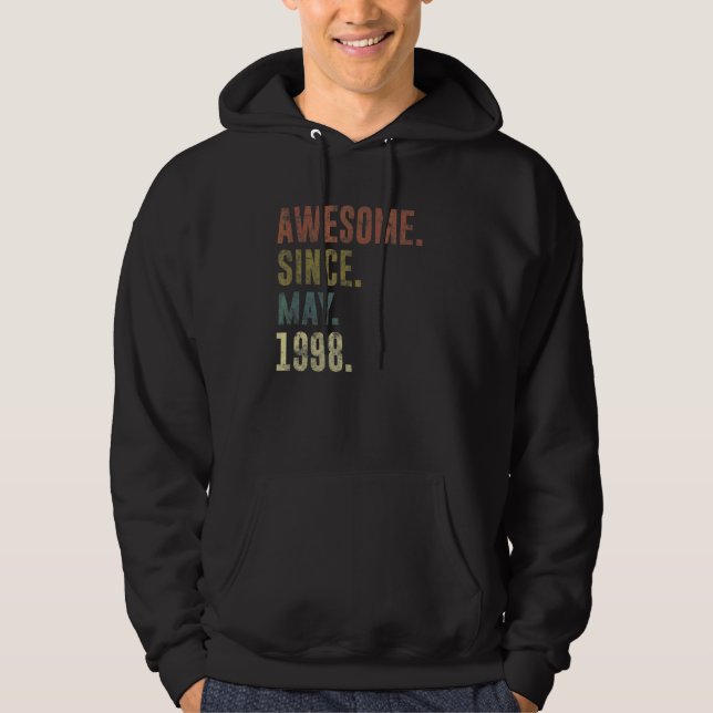 24th Birthday Vintage Awesome Since May 1998 Hoodie (Front)