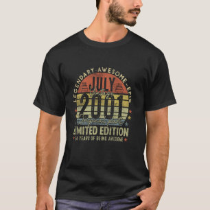 24th Birthday  Vintage July 2001 24 Years Old For  T-Shirt