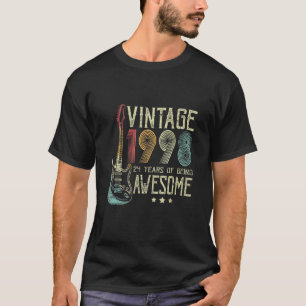 24th Birthday Womens Mens Vintage Awesome 1998 Gui T-Shirt