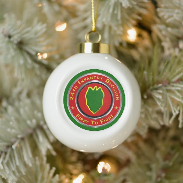 24th Infantry Division  Ceramic Ball Christmas Ornament (Tree)