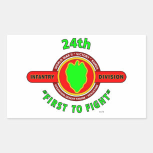 24TH INFANTRY DIVISION "FIRST TO FIGHT" PRODUCTS RECTANGULAR STICKER
