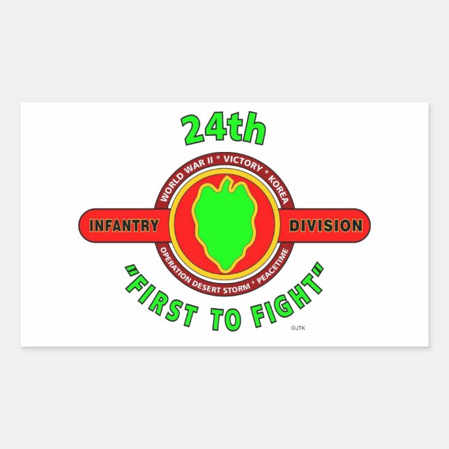 24TH INFANTRY DIVISION "FIRST TO FIGHT" PRODUCTS RECTANGULAR STICKER (Front)