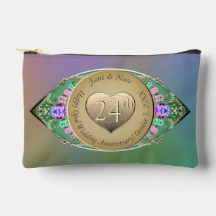 24th Opal Wedding Anniversary Accessory Pouch