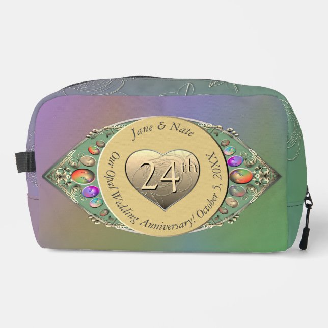 24th Opal Wedding Anniversary Dopp Kit (Front)