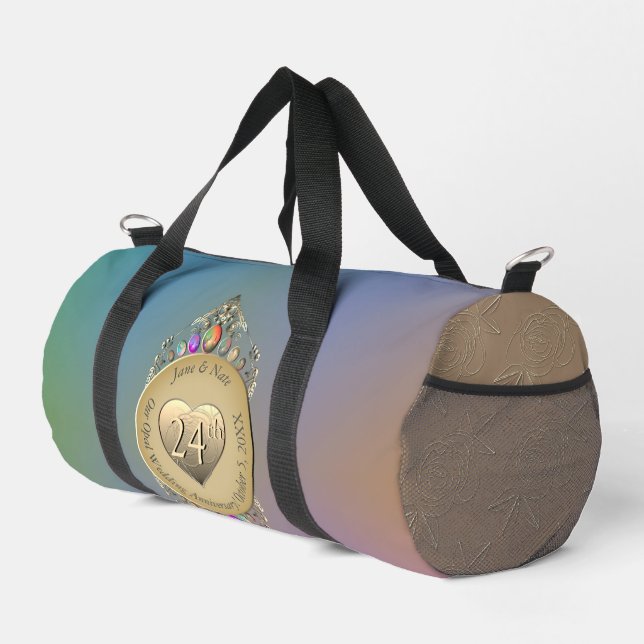 24th Opal Wedding Anniversary Duffle Bag (Right Corner)