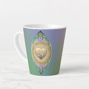 24th Opal Wedding Anniversary   Latte Mug