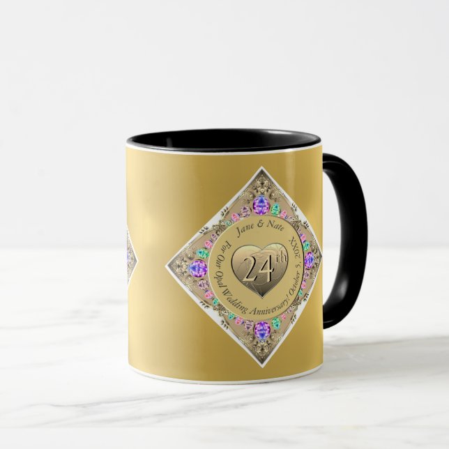 24th Opal Wedding Anniversary Mug (Front Right)