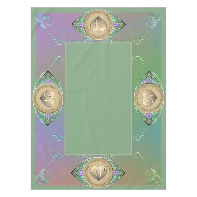24th Opal Wedding Anniversary Tablecloth (Front)