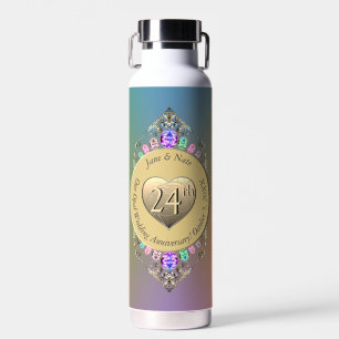 24th Opal Wedding Anniversary Water Bottle