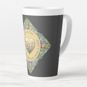 24th Opal Wedding AnniversaryTowel Latte Mug