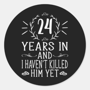 24th Wedding Anniversary For Her - 24 Years Marri Classic Round Sticker