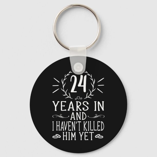 24th Wedding Anniversary  For Her - 24 Years Marri Key Ring (Front)