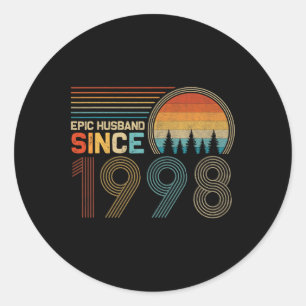 24th Wedding Anniversary for Him Epic Husband Sinc Classic Round Sticker