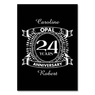 24TH wedding anniversary opal Table Number