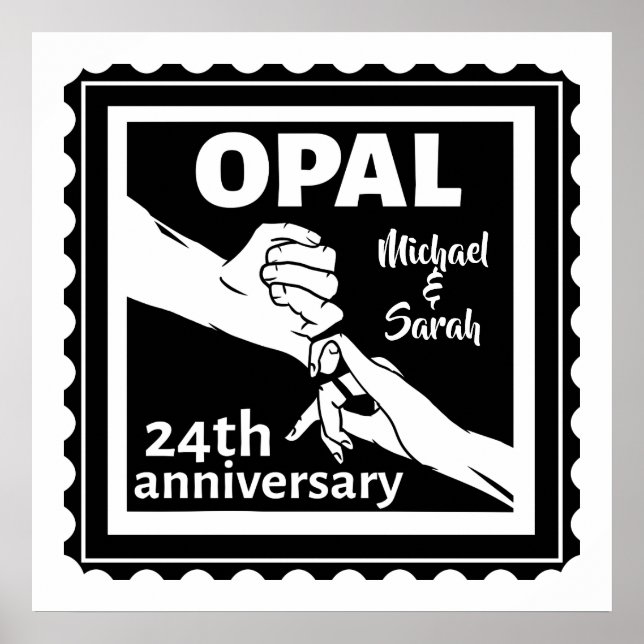 24th wedding anniversary traditional opal poster (Front)