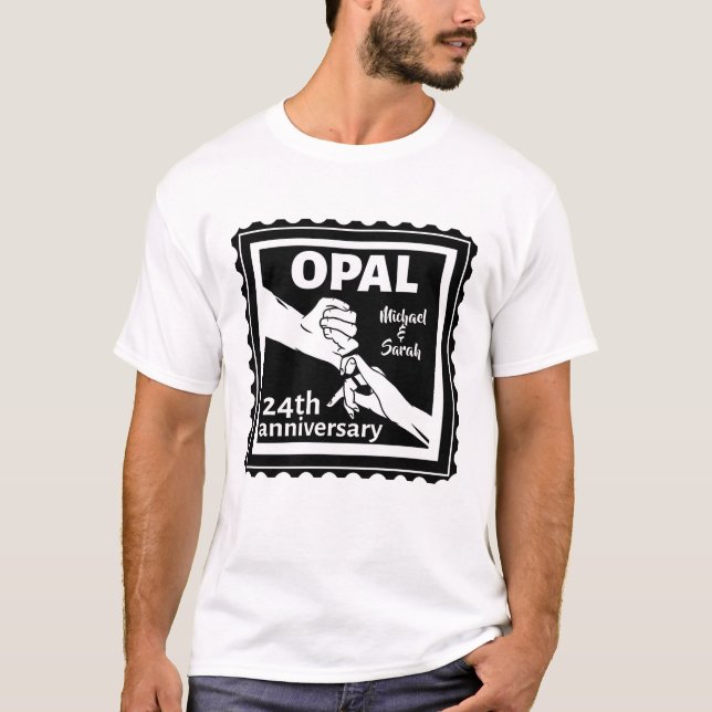 24th wedding anniversary traditional opal T-Shirt (Front)