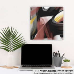 24x24" Trend Abstract Art Black White Powdery Canvas Print