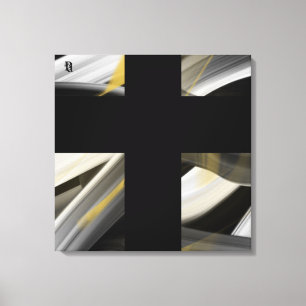 24x24" Trend Abstract Art Canvas Black White Gold Print