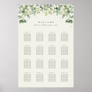 24x36" 16 Tables of 8 Seating Chart Poster