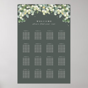 24x36" 16 Tables of 8 Seating Chart Poster