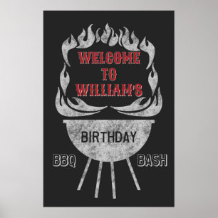 24x36 BBQ Birthday Party Welcome Sign & Poster