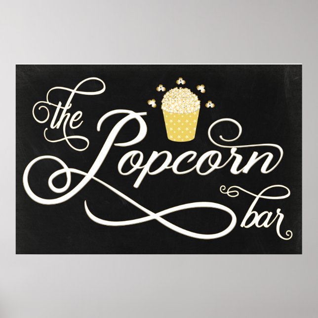 24x36 Chalkboard Popcorn Bar Sign (Front)
