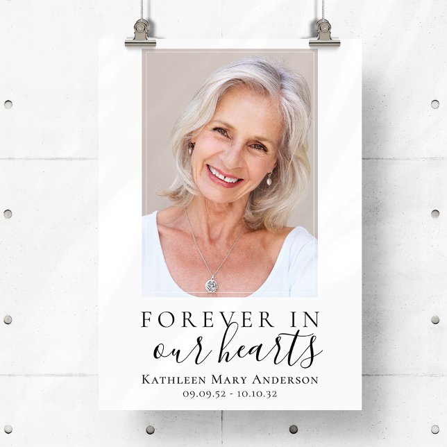 24x36 Forever in Our Hearts Photo Funeral Welcome  Poster (Creator Uploaded)