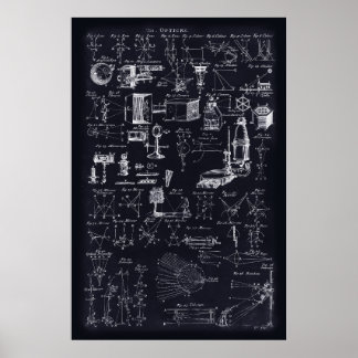 24x36"-Table of Optics (Blueprint)-POSTER Poster