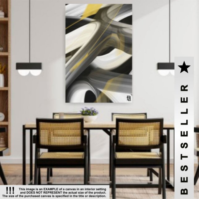 24x36'' Trend Abstract Art Canvas Black White Gold (Creator Uploaded)