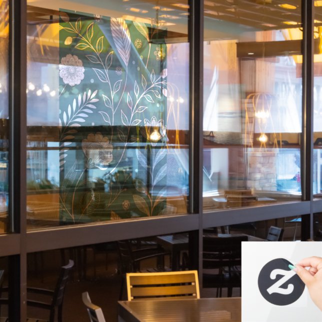 24x36 Window Cling with Partial Transparent Design (Restaurant Window)