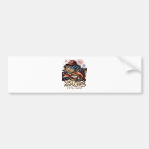 250 America 1776 2026 Bass Fishing USA Flag Bumper Sticker