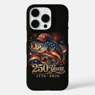 250 America 1776 2026 Bass Fishing USA Flag iPhone 16 Pro Case