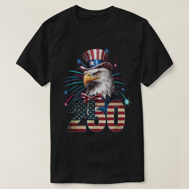 250 America Bald Eagle  T-Shirt (Design Front)