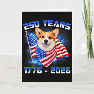 250 America Years 1776 2026 Corgi Dog Lovers Ameri Card