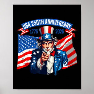 250 America Years Of Freedom 2026 250th Birthday U Poster