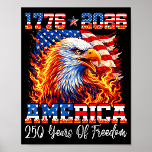 250 American Years 1776 2026 250th Birthday Eagle Poster