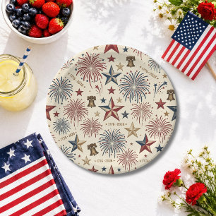 250 Anniversary America 4th of July Independence  Paper Plate